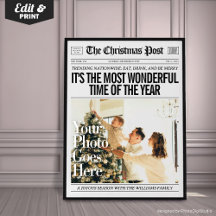 Custom Christmas Newspaper Decor, Family Christmas