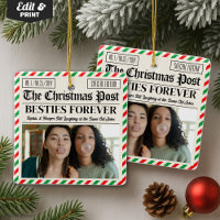 Custom Christmas Newspaper Friend Gift for Besties