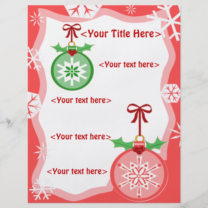 Custom Christmas Ornament Business or Personal Full Color Flyer