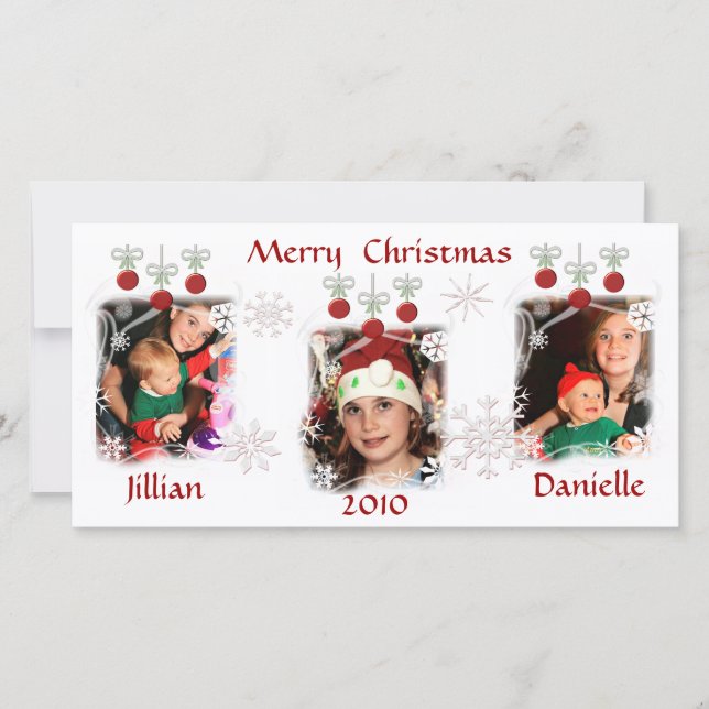 Custom Christmas Ornaments Photo Cards (Front)