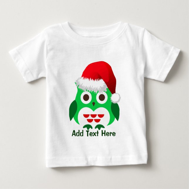 Custom Christmas Owl Baby T-Shirt (Front)