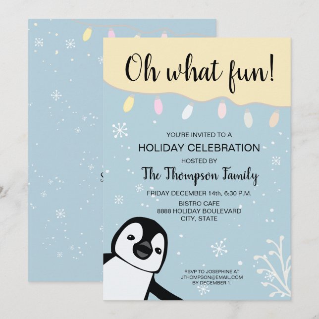 Custom | Christmas Party Holiday Celebration | Fun Invitation (Front/Back)