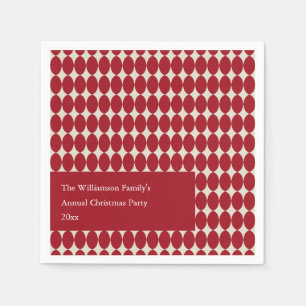 Custom Christmas Party Red Baubles Festive Chic Napkins