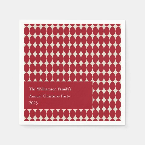 Custom Christmas Party Red Baubles Festive Chic  Napkins