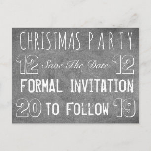 Custom Christmas Party Save The Date Chalkboard Announcement Postcard