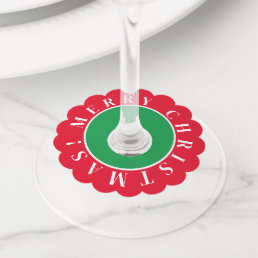 Custom Christmas party Scalloped Wine Glass Tags