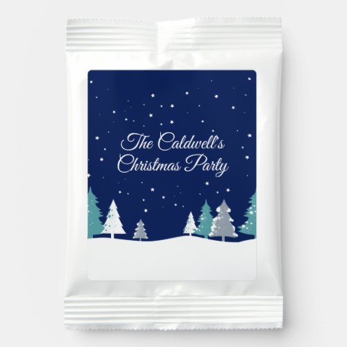 Custom Christmas Party Winter Trees Blue Margarita Drink Mix