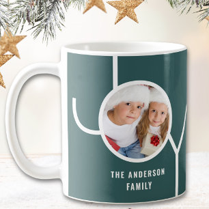 Custom Christmas Photo Green Coffee Mug