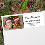 Custom Christmas Photo Modern Return Address Label<br><div class="desc">Add a touch of personality and joy to your holiday greeting cards with our Cute and Modern Photo Return Address Labels! Perfect for families who love to showcase their furry friends, these labels feature a fun and festive design that includes a customizable photo space, ideal for a snapshot of your...</div>