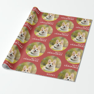 Custom Christmas Photo Red Wrapping Paper