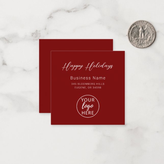 Custom Christmas Professional Company Logo Note Card (Front/Back In Situ)