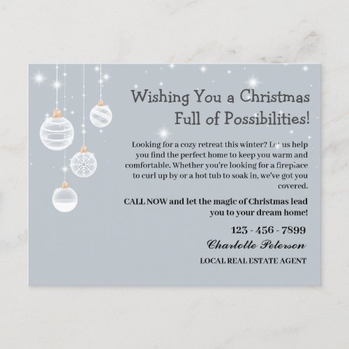 Custom Christmas Real Estate Marketing Farming  Holiday Postcard