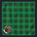 Custom Christmas Red and Green Plaid Photo Frame Bandana<br><div class="desc">Fun Christmas holiday photo frame template with a red and green plaid pattern background. Copyright © Angi Laframboise.</div>