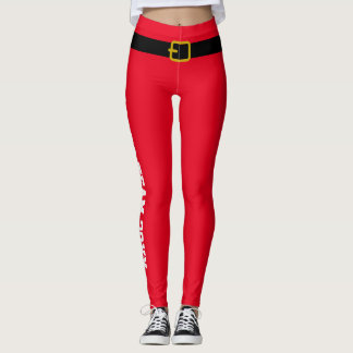 Custom Christmas Red Gold Black Corporate Business Leggings