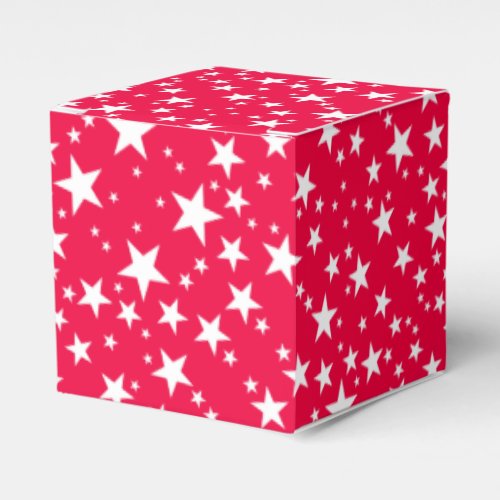 Custom Christmas Red White Stars Elegant Favor Boxes
