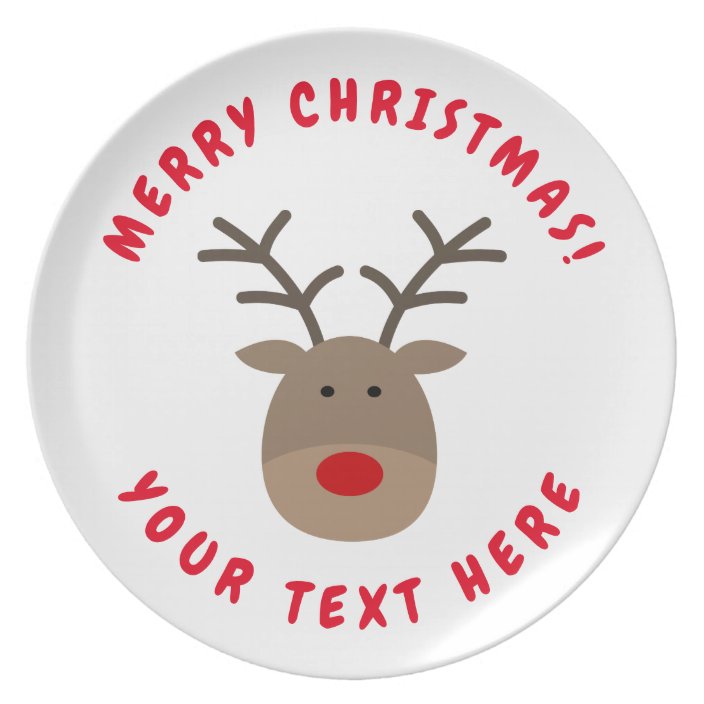 Custom Christmas reindeer melamine dinner plates
