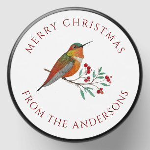 Custom Christmas Rufous Hummingbird Mini Candle Favors