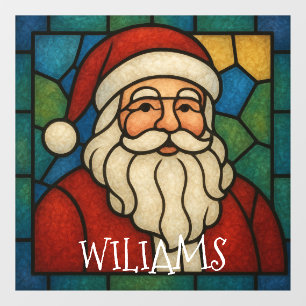 Custom Christmas Santa Art Deco Stained Glass Window Cling