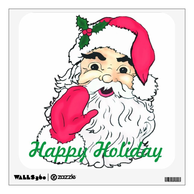 Custom christmas santa claus wall decal (Front)