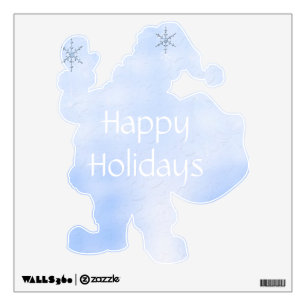Custom christmas santa claus with snowflakes wall sticker