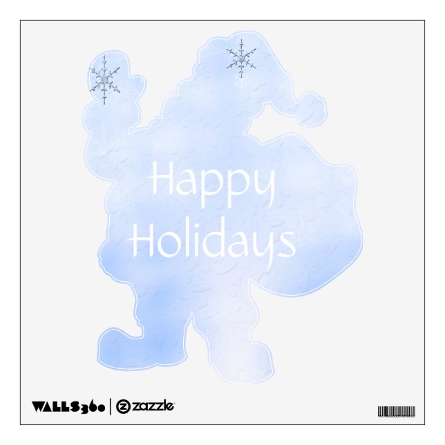 Custom christmas santa claus with snowflakes wall sticker (Front)