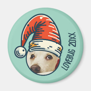 Custom Christmas Santa Personalized Pet Photo Magnet