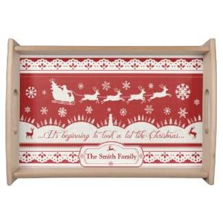 Custom Christmas Santa Sleigh Serving Tray