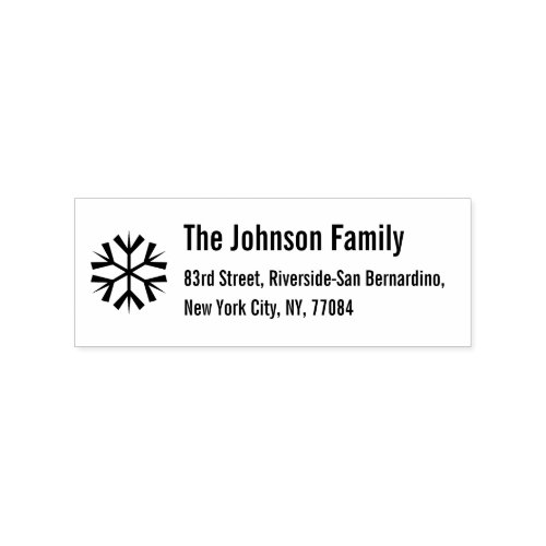 Custom Christmas Snowflake Holiday Return Address Rubber Stamp