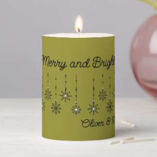 Custom Christmas Snowflake Pillar Candle