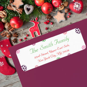 Custom Christmas Snowflakes Return Address Label