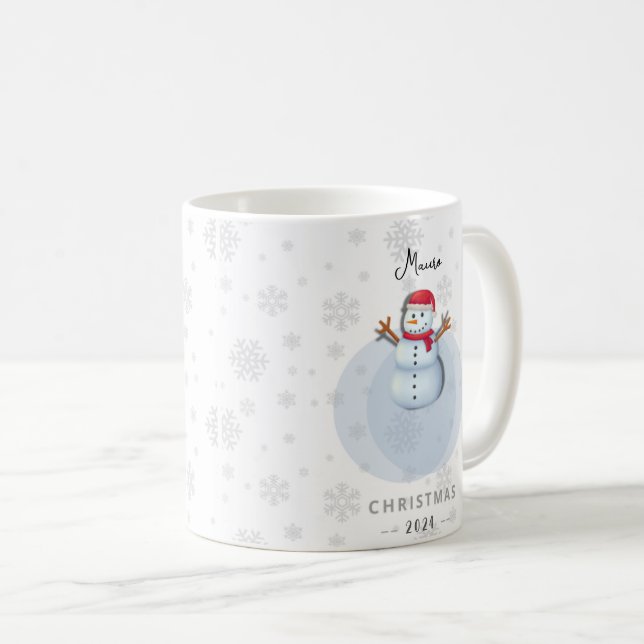 Custom Christmas Snowman Cup (Front Right)