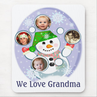 Custom Christmas Snowman Juggler Mouse Pad