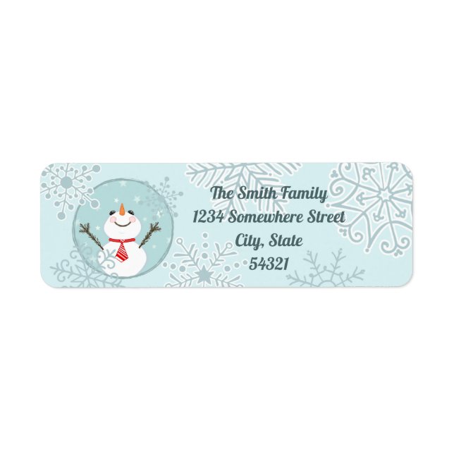 Custom Christmas Snowman Return Address Labels (Front)