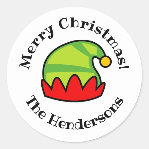 Custom Christmas stickers with cute elf hat