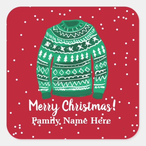 Custom Christmas stickers with ugly Xmas sweaters