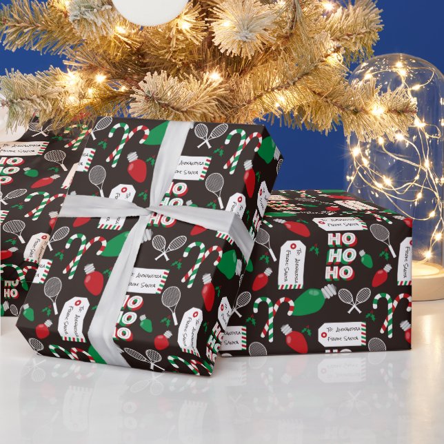 Custom Christmas Tennis and Lights Wrapping Paper (Holidays)