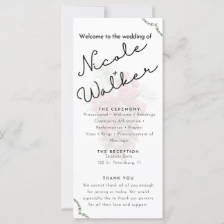 Custom Christmas theme wedding program