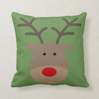 Custom Christmas throw pillow with cute reindeer