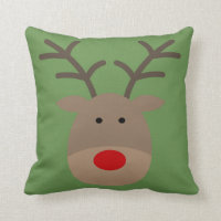 Custom Christmas throw pillow with cute reindeer