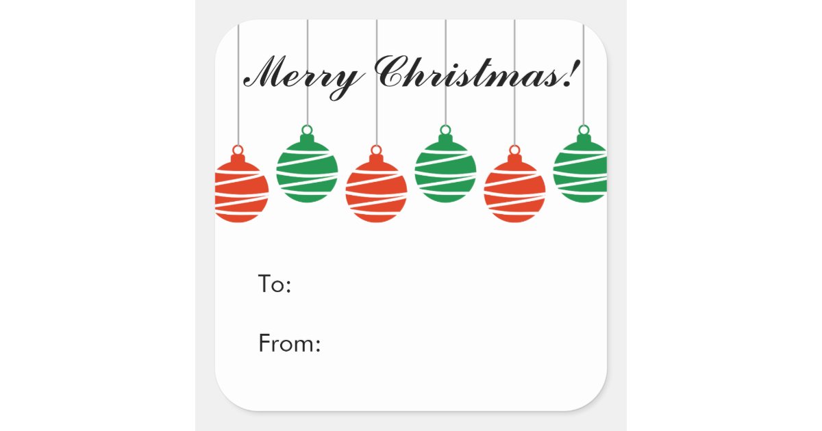 Custom Christmas to and from gift tag stickers | Zazzle.com