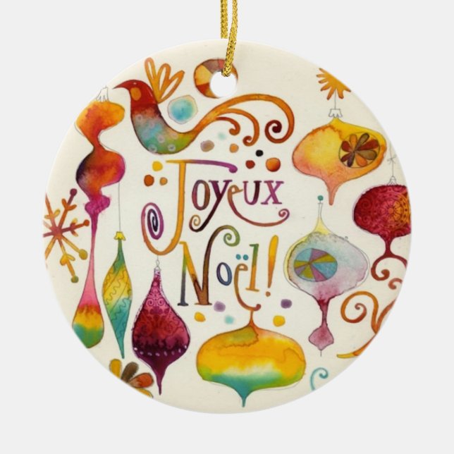 CUSTOM CHRISTMAS TREE CERAMIC ORNAMENT (Front)