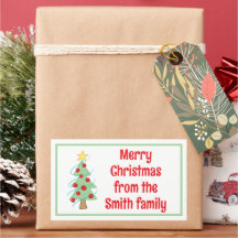 Custom Christmas Tree Gift Stickers