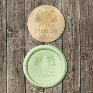 Custom Christmas Tree Happy Holidays Family Wax Seal Stamp