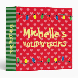 Custom Christmas tree lights Holiday recipe binder