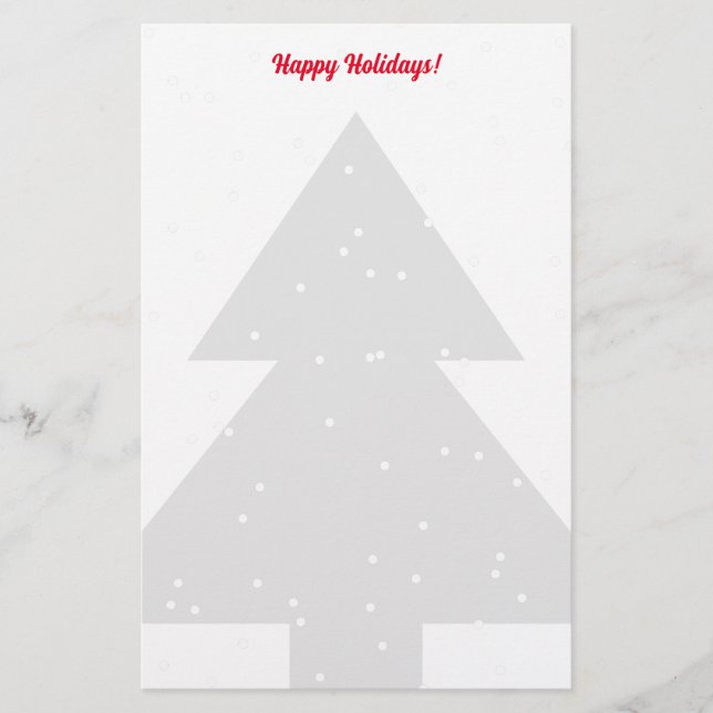 Custom Christmas tree silhouette stationery paper (Front)