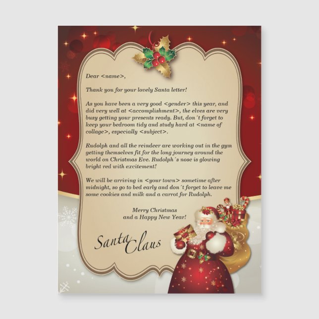 Custom Christmas vintage red letter from Santa… (Front)