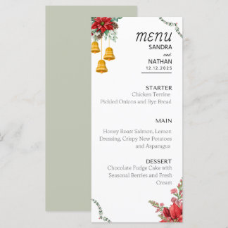 Custom Christmas wedding menu