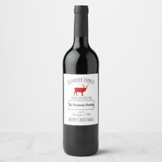 Custom Christmas Wine Label Gift-Reindeer Express