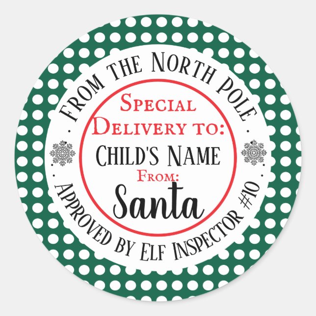 Custom Christmas Workshop Classic Round Sticker (Front)