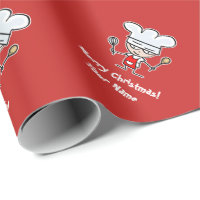 Custom Christmas wrapping paper with cute chef